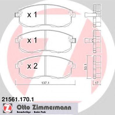 Тормозные колодки Otto Zimmermann 21561.170.1