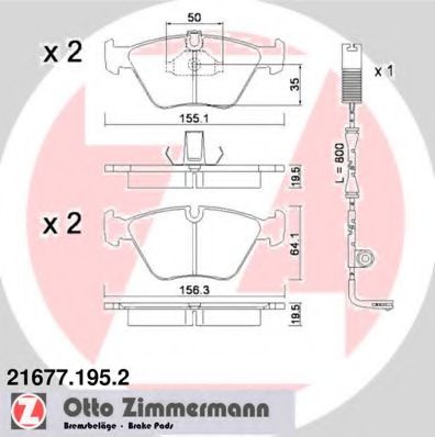 Тормозные колодки Otto Zimmermann 21677.195.2