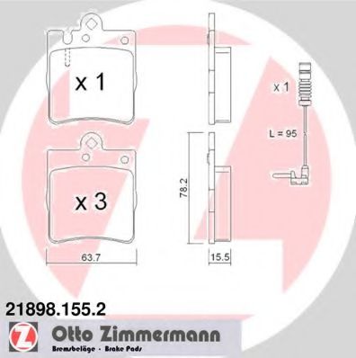 Тормозные колодки Otto Zimmermann 21898.155.2