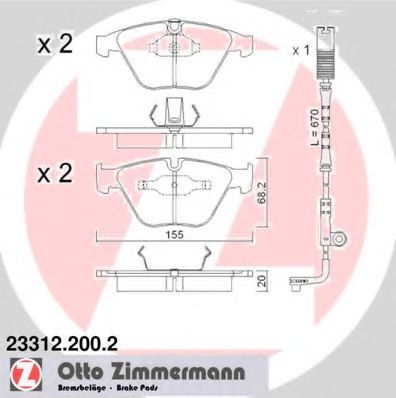 Тормозные колодки Otto Zimmermann 23312.200.2