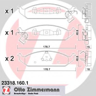 Тормозные колодки Otto Zimmermann 23318.160.1