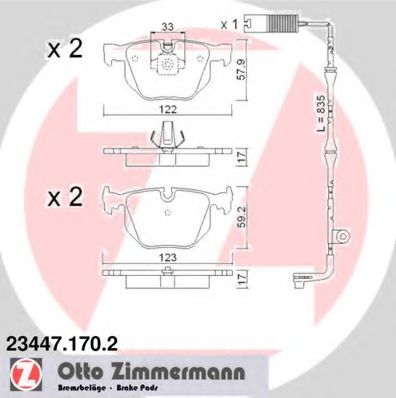 Тормозные колодки Otto Zimmermann 23447.170.2