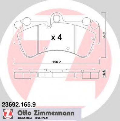Тормозные колодки Otto Zimmermann 23692.165.9