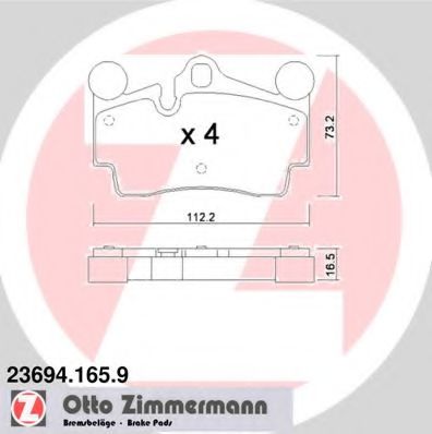 Тормозные колодки Otto Zimmermann 23694.165.9