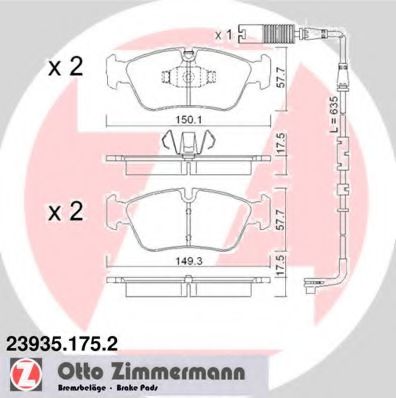 Тормозные колодки Otto Zimmermann 23935.175.2