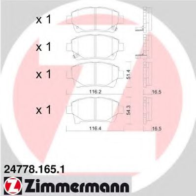 Тормозные колодки Otto Zimmermann 24778.165.1