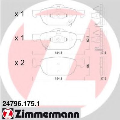 Тормозные колодки Otto Zimmermann 24796.175.1