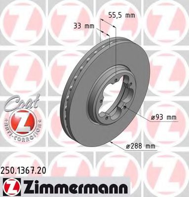 Тормозной диск Otto Zimmermann 250.1367.20