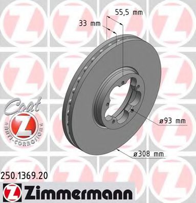 Тормозной диск Otto Zimmermann 250.1369.20