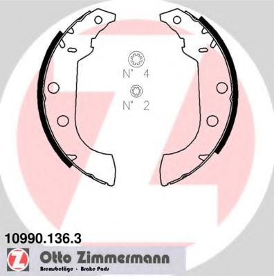 Тормозные колодки барабанные Otto Zimmermann 10990.136.3