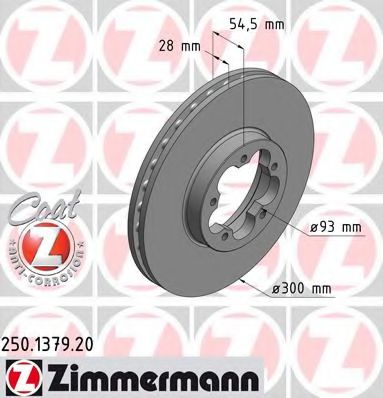 Тормозной диск Otto Zimmermann 250.1379.20