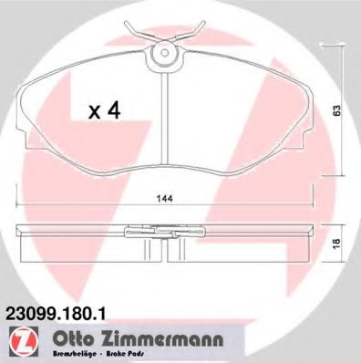 Тормозные колодки Otto Zimmermann 23099.180.1