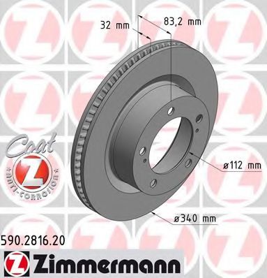Тормозной диск Otto Zimmermann 590.2816.20