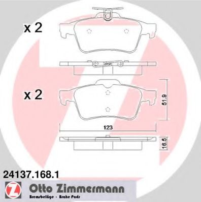 Тормозные колодки Otto Zimmermann 24137.168.1