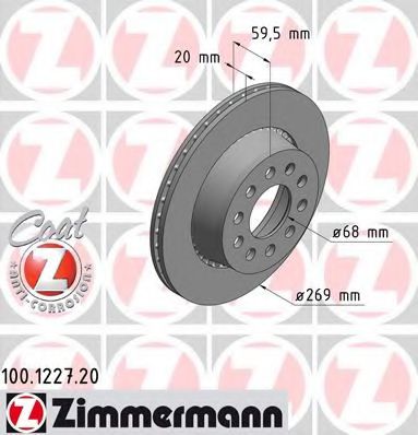 Тормозной диск Otto Zimmermann 100.1227.20