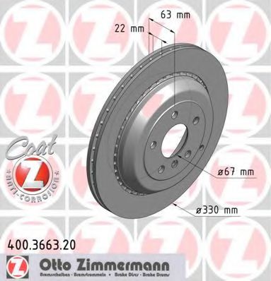 Тормозной диск Otto Zimmermann 400.3663.20