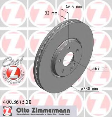 Тормозной диск Otto Zimmermann 400.3673.20
