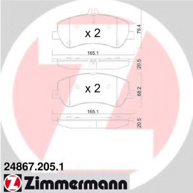 Тормозные колодки Otto Zimmermann 24867.205.1