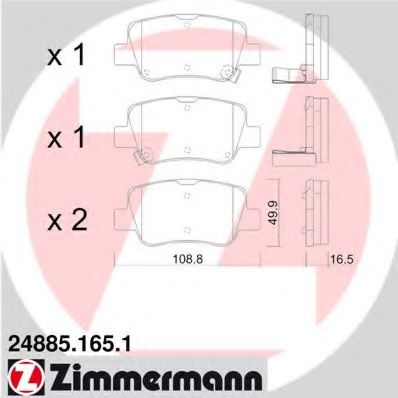 Тормозные колодки Otto Zimmermann 24885.165.1