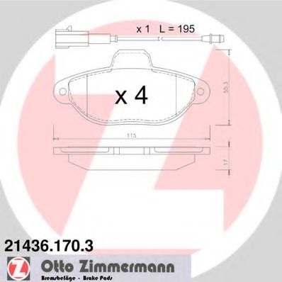 Тормозные колодки Otto Zimmermann 21436.170.3