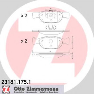 Тормозные колодки Otto Zimmermann 23181.175.1