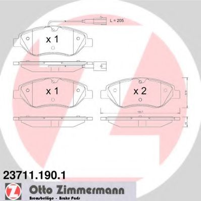 Тормозные колодки Otto Zimmermann 23711.190.1