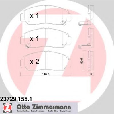 Тормозные колодки Otto Zimmermann 23729.155.1