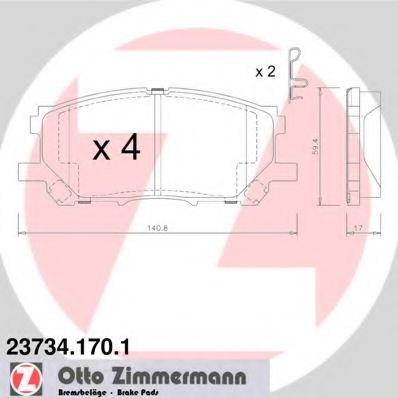 Тормозные колодки Otto Zimmermann 23734.170.1