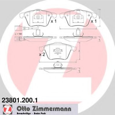 Тормозные колодки Otto Zimmermann 23801.200.1
