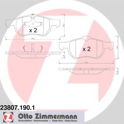 Тормозные колодки Otto Zimmermann 23807.190.1