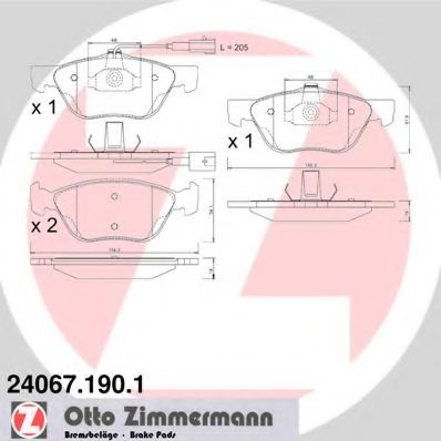 Тормозные колодки Otto Zimmermann 24067.190.1