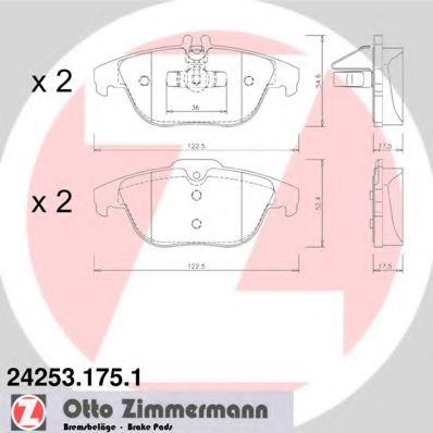 Тормозные колодки Otto Zimmermann 24253.175.1