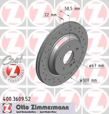 Тормозной диск Otto Zimmermann 400.3609.52