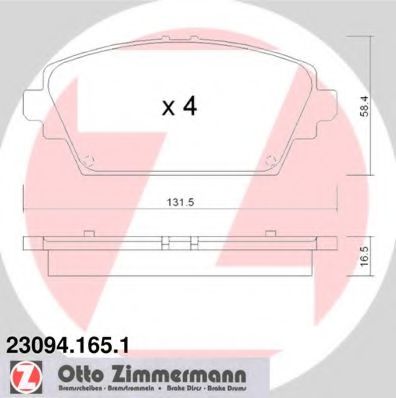Тормозные колодки Otto Zimmermann 23094.165.1