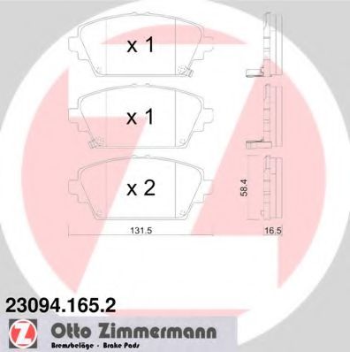 Тормозные колодки Otto Zimmermann 23094.165.2