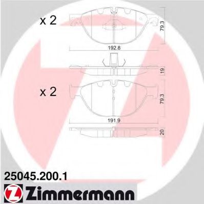 Тормозные колодки Otto Zimmermann 25045.200.1