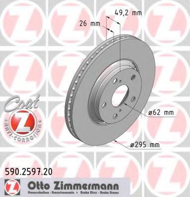 Тормозной диск Otto Zimmermann 590.2597.20