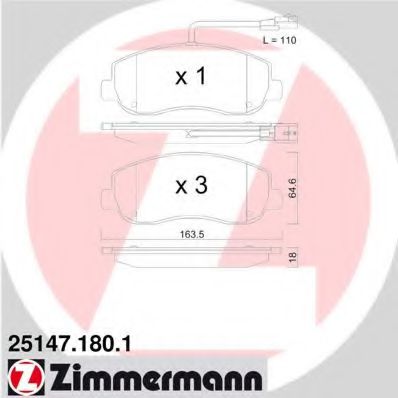 Тормозные колодки Otto Zimmermann 25147.180.1