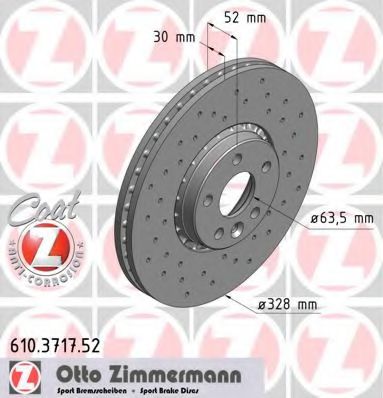Тормозной диск Otto Zimmermann 610.3717.52