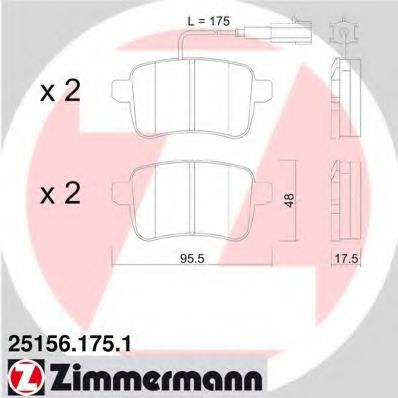 Тормозные колодки Otto Zimmermann 25156.175.1