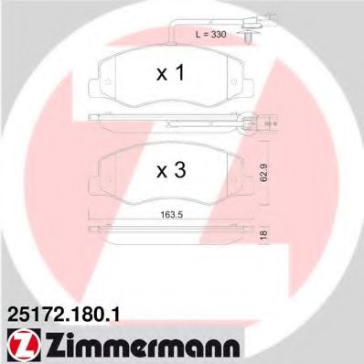 Тормозные колодки Otto Zimmermann 25172.180.1