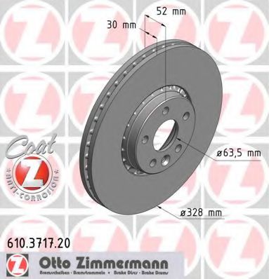 Тормозной диск Otto Zimmermann 610.3717.20