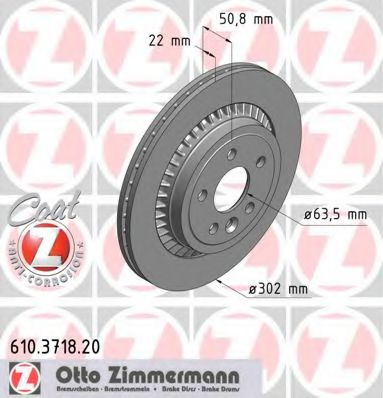 Тормозной диск Otto Zimmermann 610.3718.20