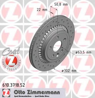 Тормозной диск Otto Zimmermann 610.3718.52