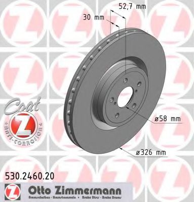 Тормозной диск Otto Zimmermann 530.2460.20