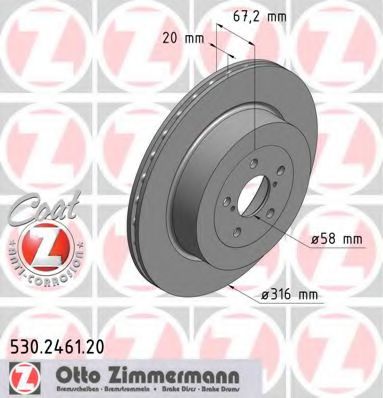 Тормозной диск Otto Zimmermann 530.2461.20