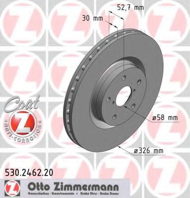 Тормозной диск Otto Zimmermann 530.2462.20