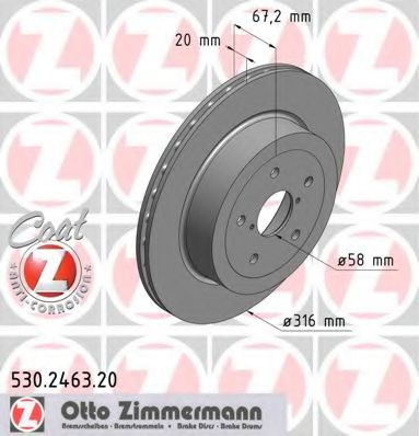 Тормозной диск Otto Zimmermann 530.2463.20