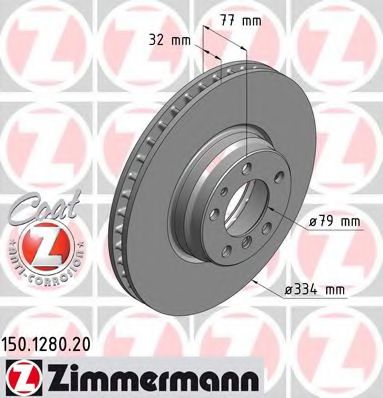 Тормозной диск Otto Zimmermann 150.1280.20