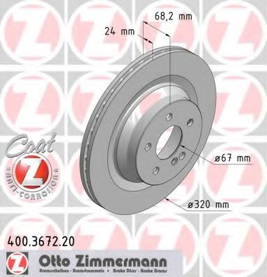 Тормозной диск Otto Zimmermann 400.3672.20